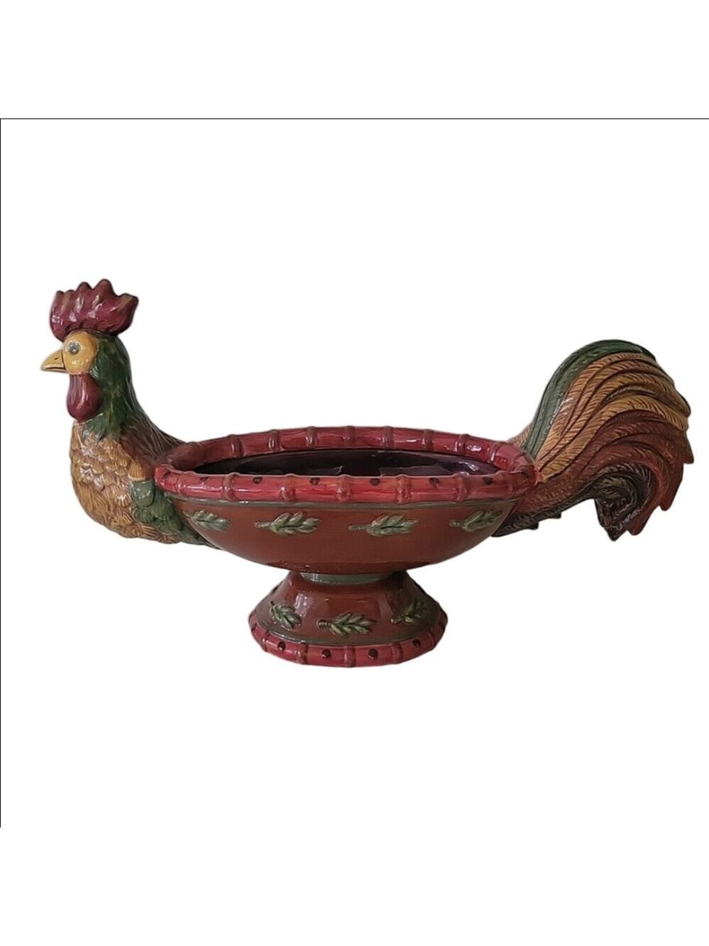 Dept. 56 Rooster Serving Bowl THANKSGIVING FALL HOLIDAYS! Rare